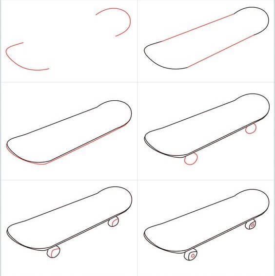 Desenhos de Skate é muito simples