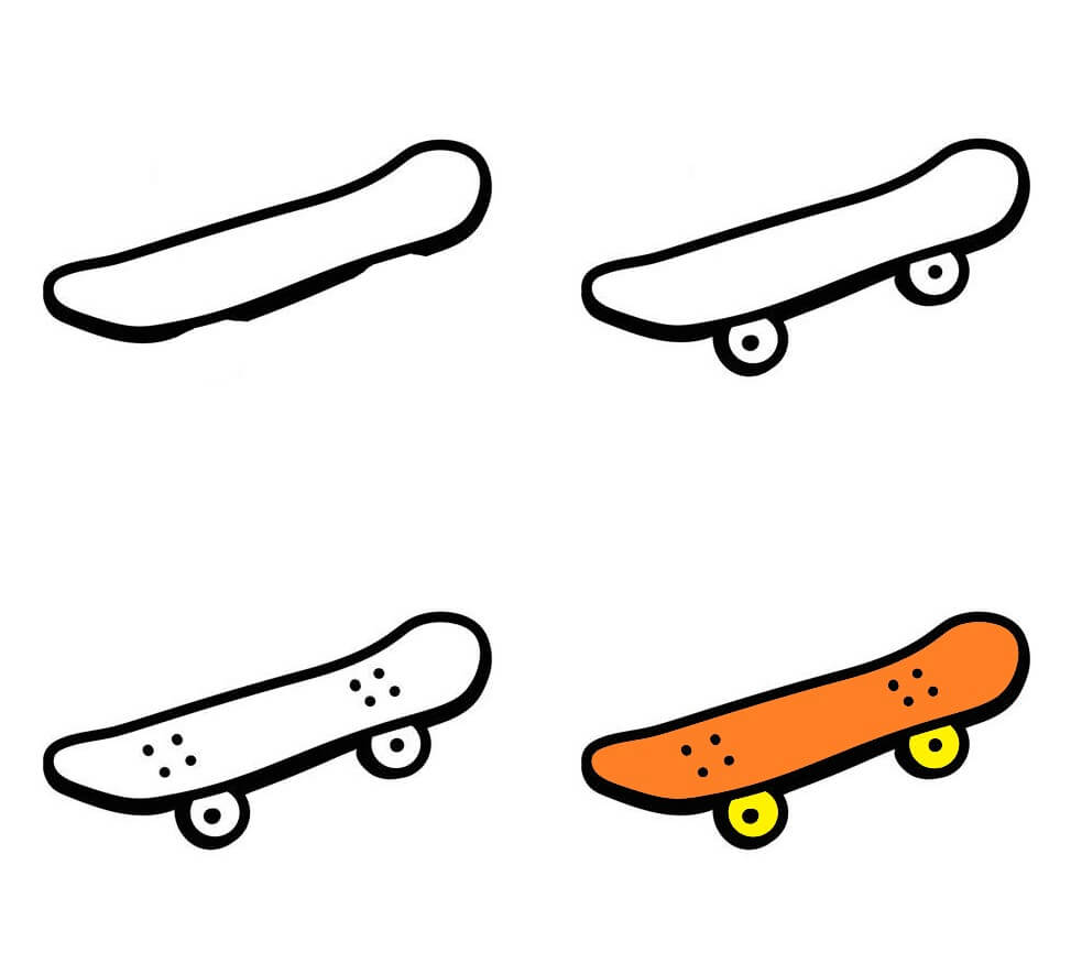 Desenhos de Skate laranja