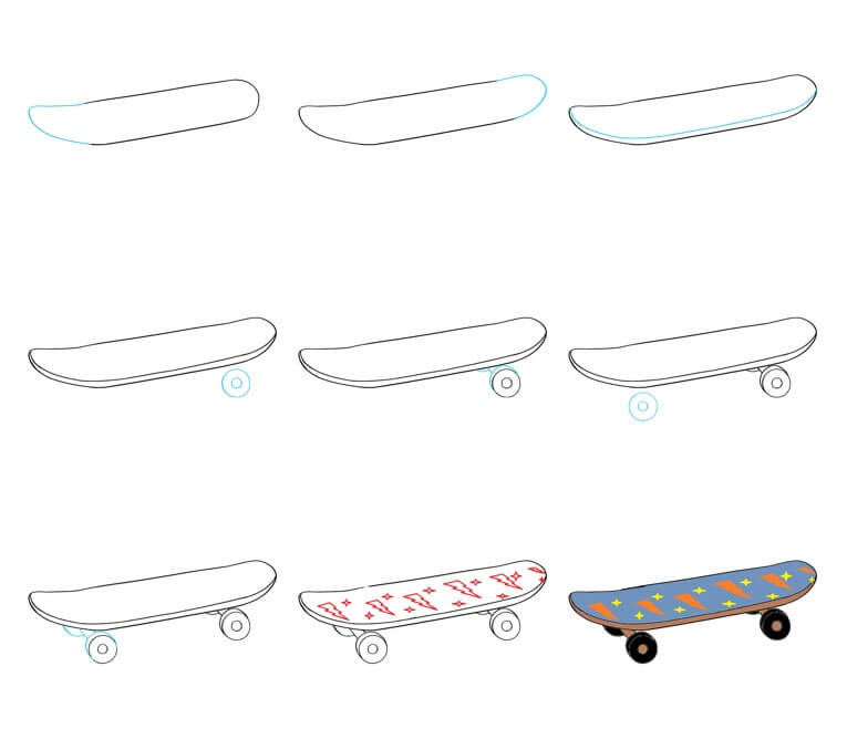 Desenhos de Trovão de skate