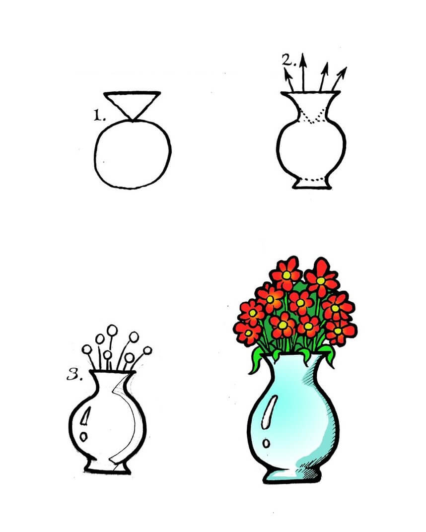 Desenhos de Vaso de flores grande