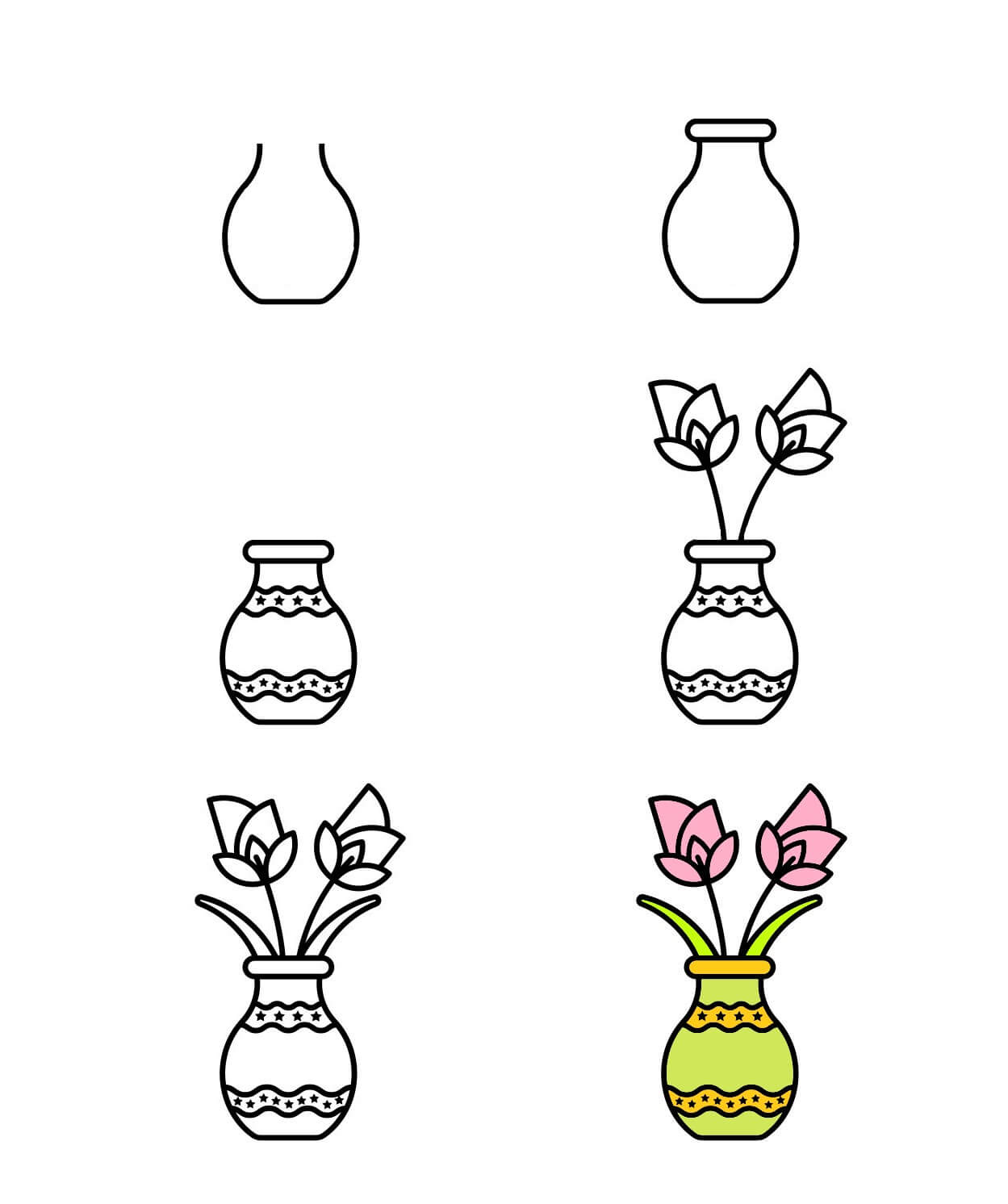 Desenhos de Vaso de flores imprimível