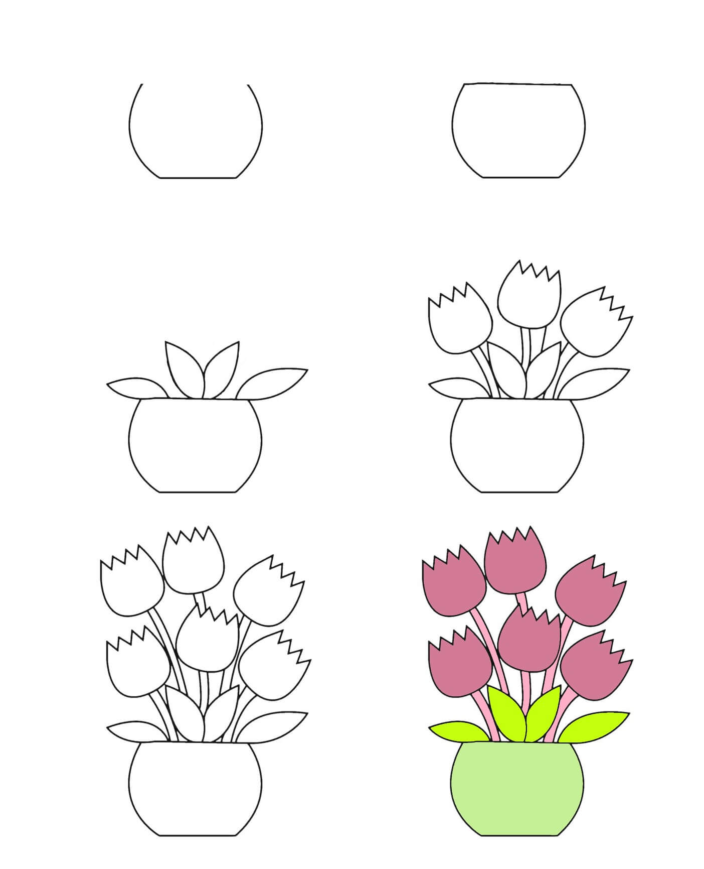 Desenhos de Vaso de flores muito básico