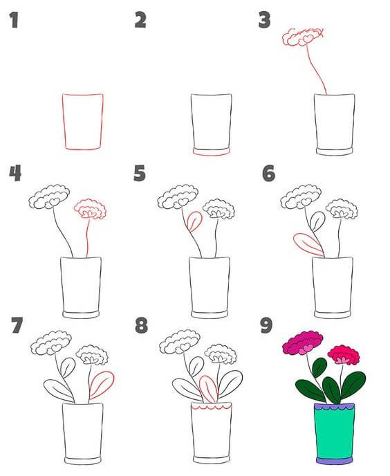 Desenhos de Vaso de flores normal