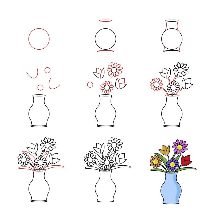 Desenhos de Vaso de flores