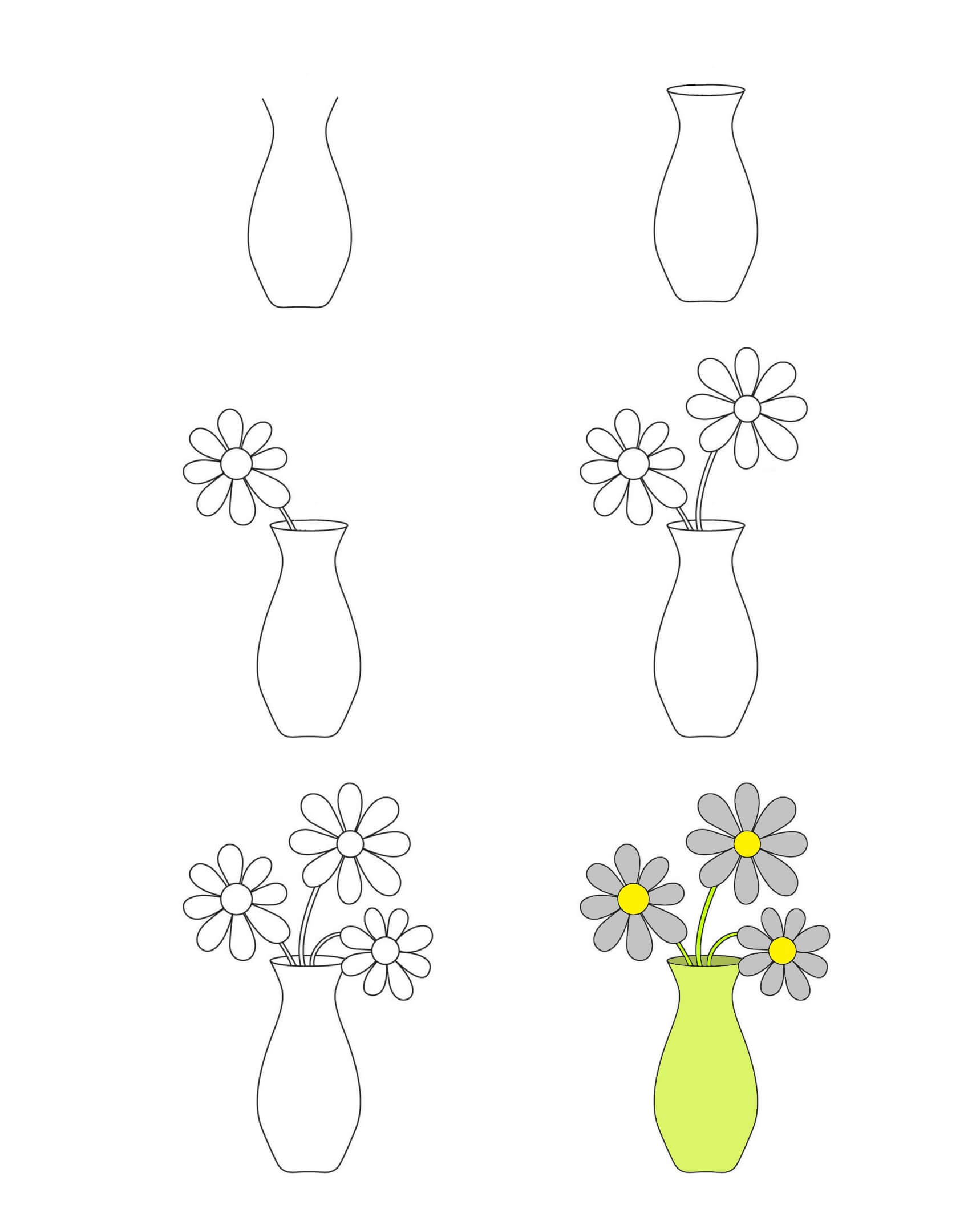 Desenhos de Vaso de flores verdes
