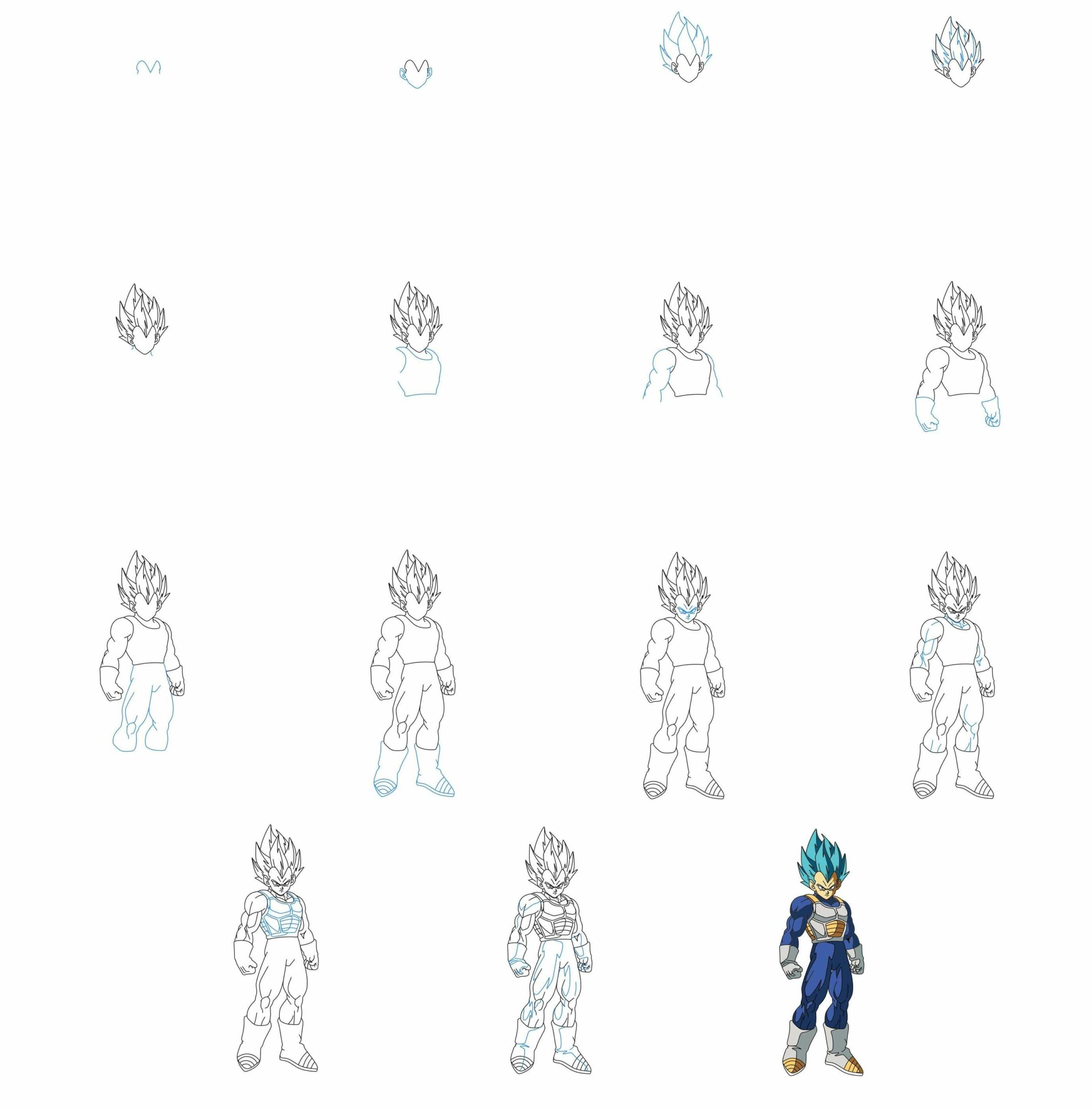Desenhos de Vegeta fica de pé