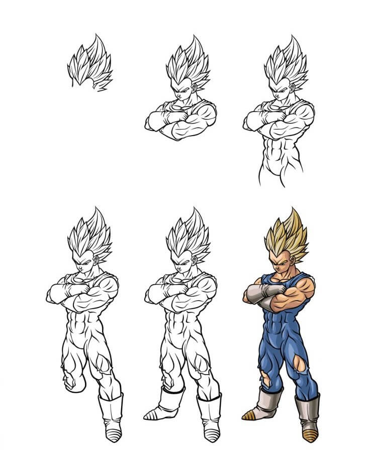 Desenhos de Vegeta forte