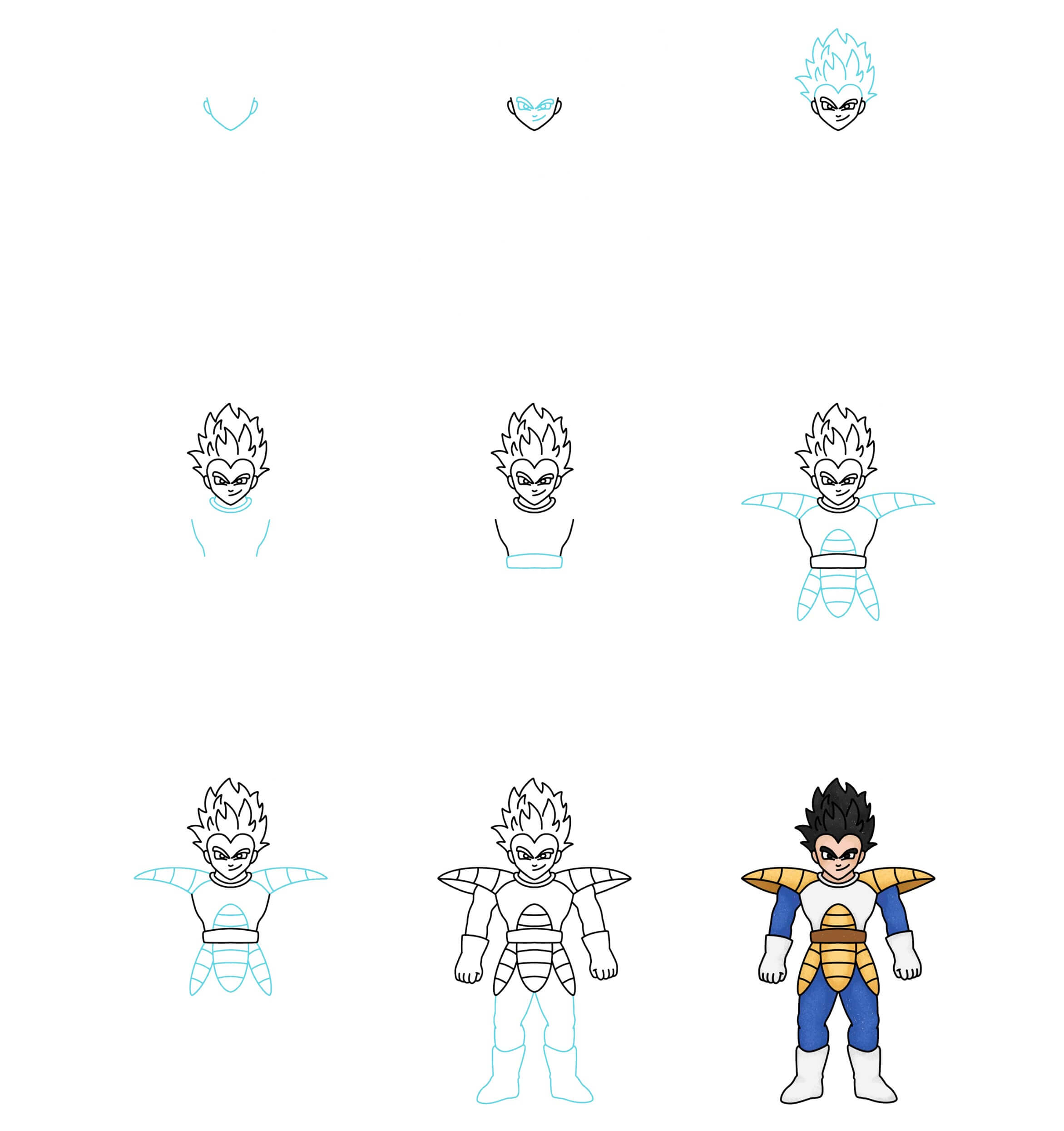 Desenhos de Vegeta sorri