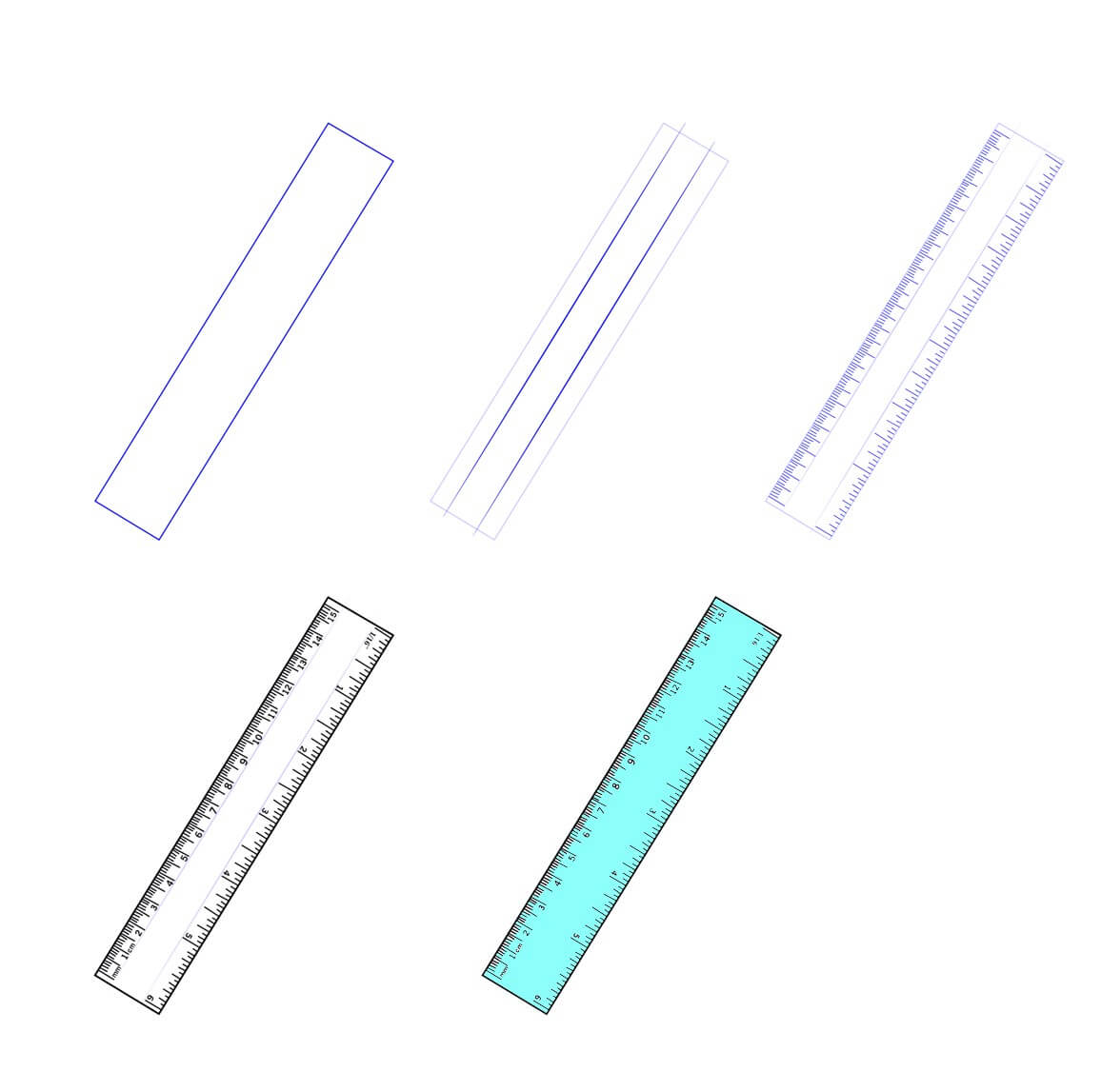 Desenhos de Impressão de régua